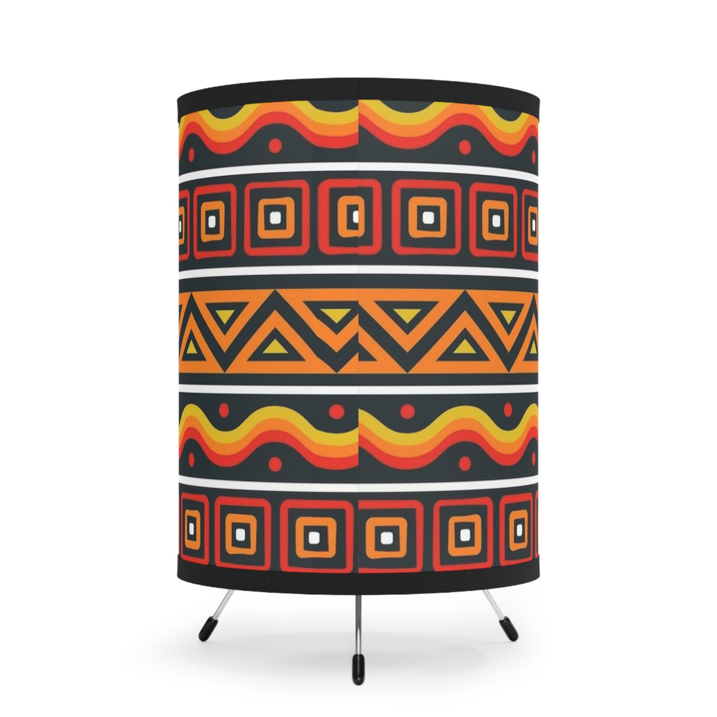 Tribal Tripod Lamp with High-Res Printed Shade