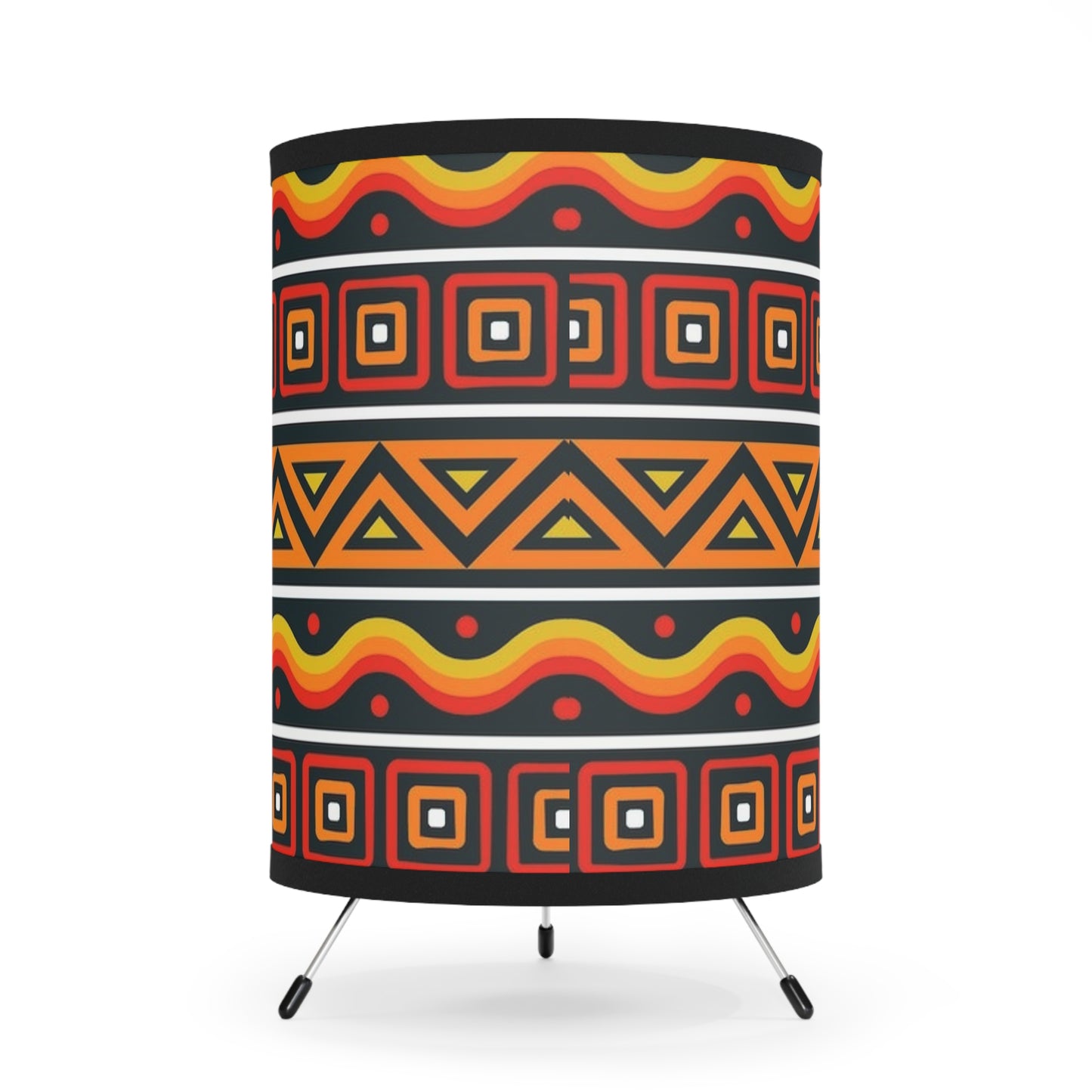 Tribal Tripod Lamp with High-Res Printed Shade